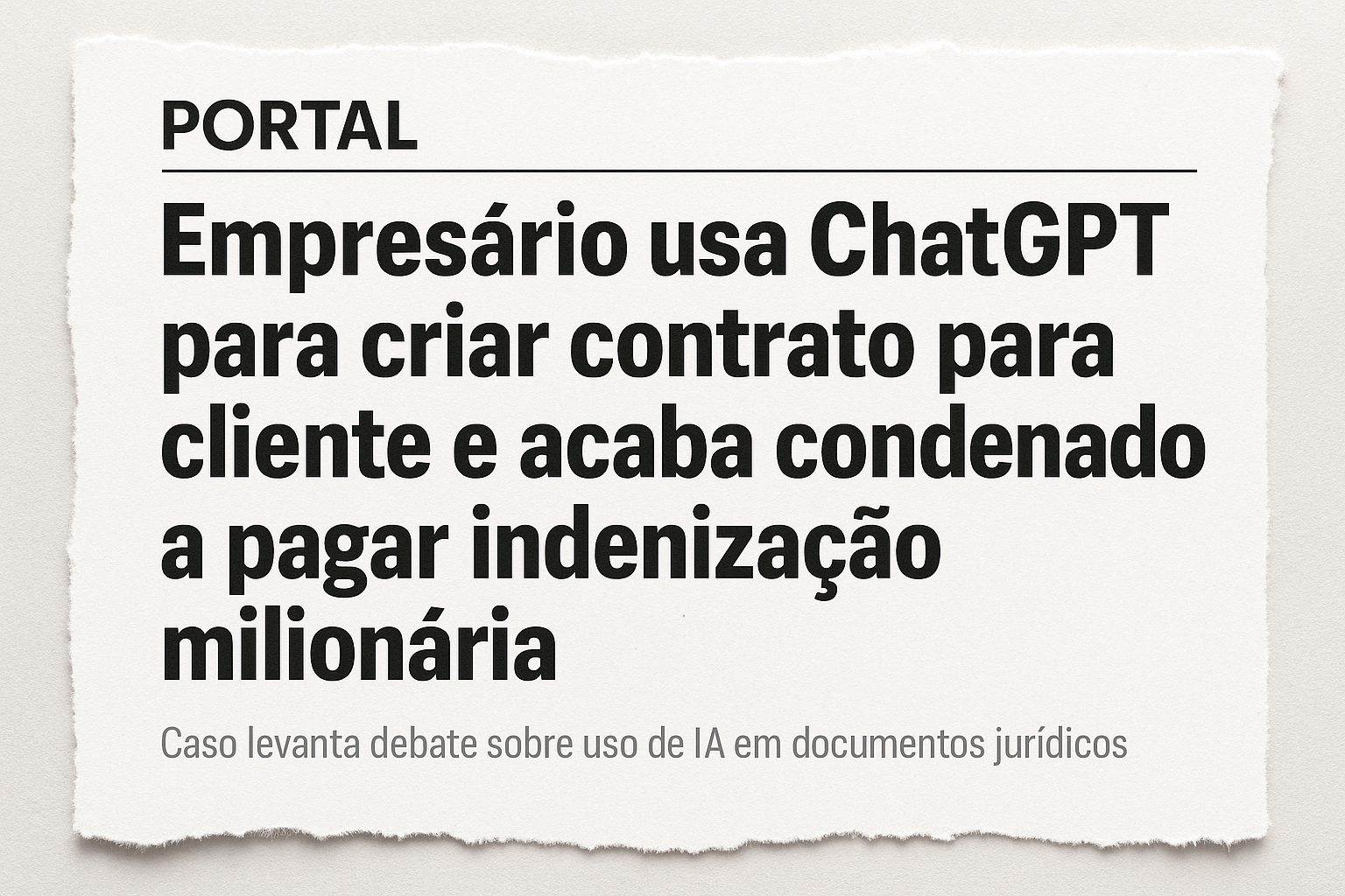 Notícia: riscos de IA jurídica