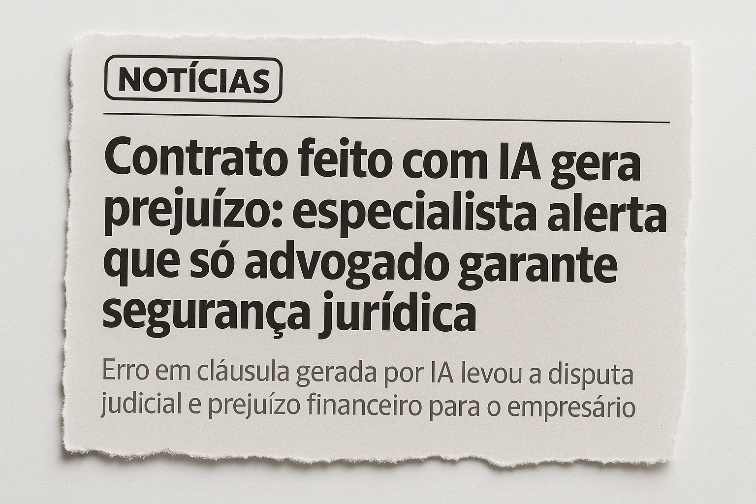 Notícia: prejuízo jurídico